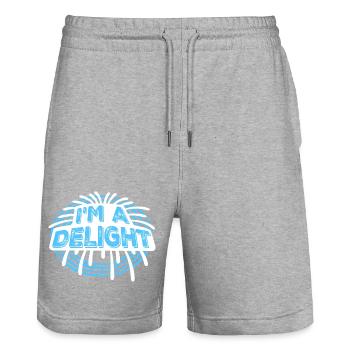 Funny I'm A Delight Sarcastic Delightful Humor Fun - Stanley/Stella Trainer Unisex Organic Jogging Shorts - heather grey - Front - Nik (191cm) & Marisol (170cm)