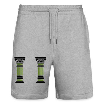 antike säule 2 - Stanley/Stella Unisex Bio Joggingshorts Trainer  - Grau meliert - Vorne - Nik (191cm) & Marisol (170cm)