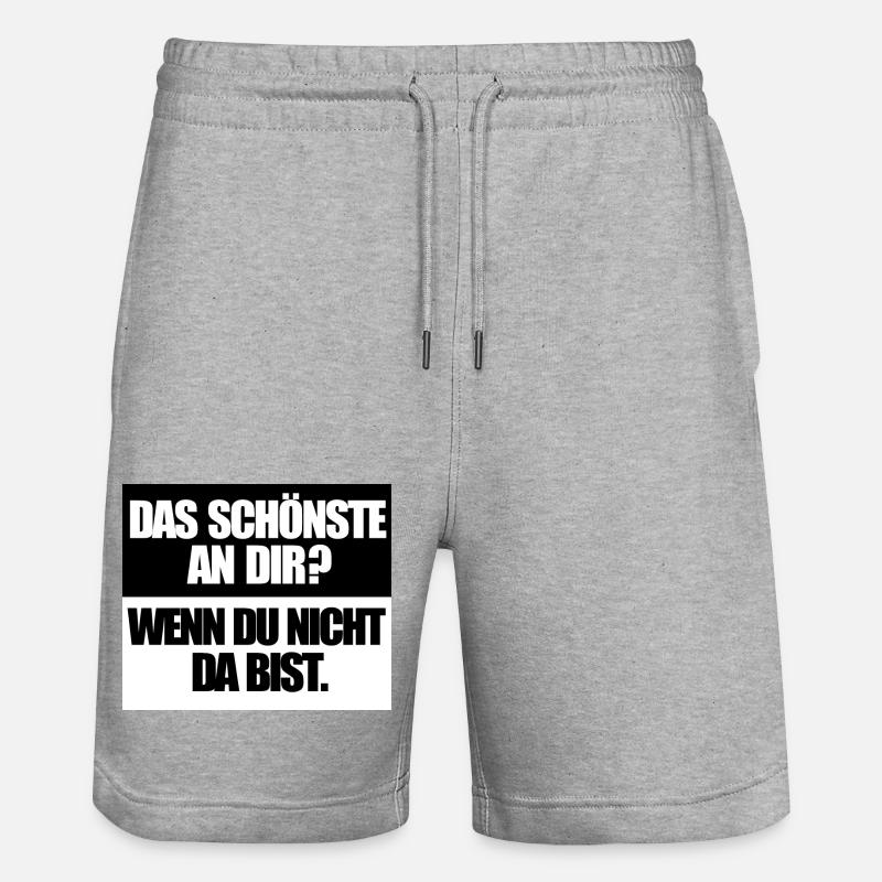 Das schönste an Dir - Stanley/Stella Unisex Bio Joggingshorts Trainer  - Grau meliert