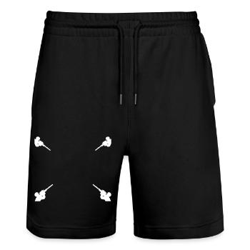 4 Sniper Enemies Rifle Soldier Aim Shoot Shooter - Stanley/Stella Trainer Unisex Organic Jogging Shorts - black - Front - Nik (191cm) & Marisol (170cm)