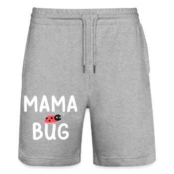 Mama Bug Ladybug Mom Funny - Stanley/Stella Trainer Unisex Organic Jogging Shorts - heather grey - Front - Nik (191cm) & Marisol (170cm)