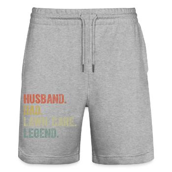 Funny Lawn Mowing T Shirt Lawn Care Stuff Gift - Stanley/Stella Unisex Bio Joggingshorts Trainer  - Grau meliert - Vorne - Nik (191cm) & Marisol (170cm)