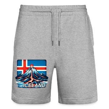 iceland Island 3 - Stanley/Stella Unisex Bio Joggingshorts Trainer  - Grau meliert - Vorne - Nik (191cm) & Marisol (170cm)