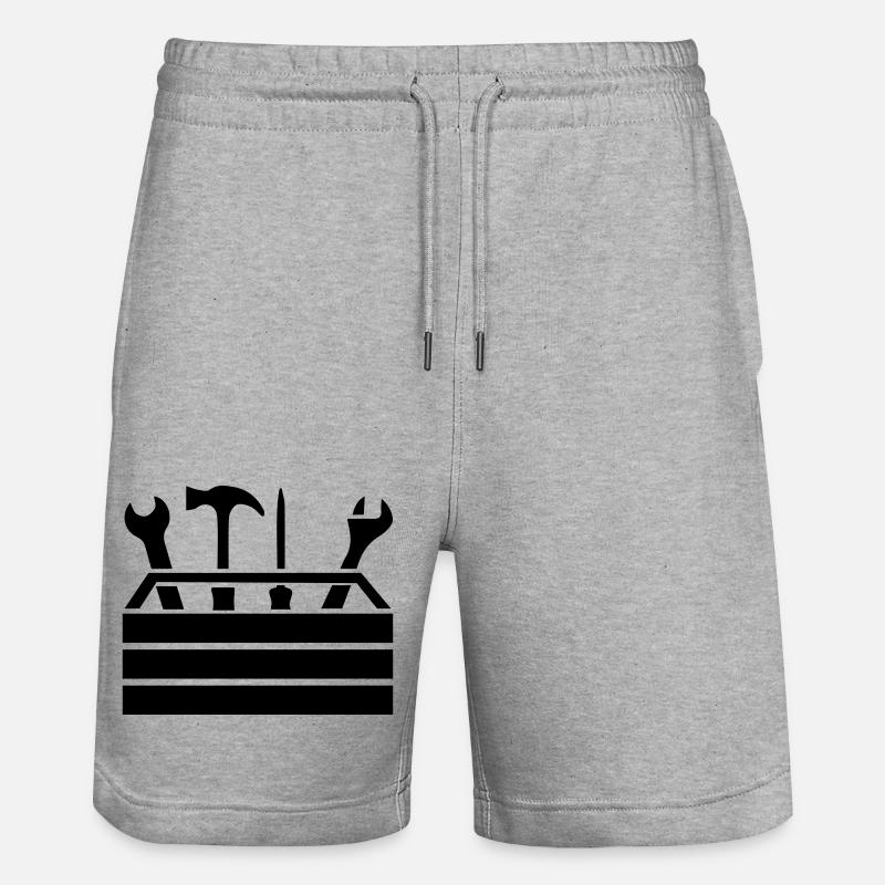 Tools Workshop Toolbox 1 - Stanley/Stella Trainer Unisex Organic Jogging Shorts - heather grey