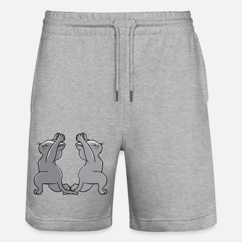 Yoga Chats Yogi Cat - Short de jogging bio TRAINER Stanley/Stella unisexe - gris chiné