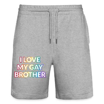 Ich liebe meinen schwulen Bruder - Stanley/Stella Unisex Bio Joggingshorts Trainer  - Grau meliert - Vorne - Nik (191cm) & Marisol (170cm)