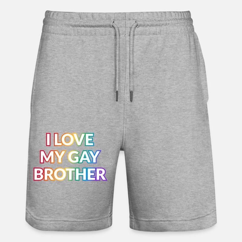 J’aime mon frère gay - Short de jogging bio TRAINER Stanley/Stella unisexe - gris chiné
