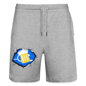 Beer in me - Stanley/Stella Trainer Unisex Organic Jogging Shorts - heather grey - Front - Nik (191cm) & Marisol (170cm)