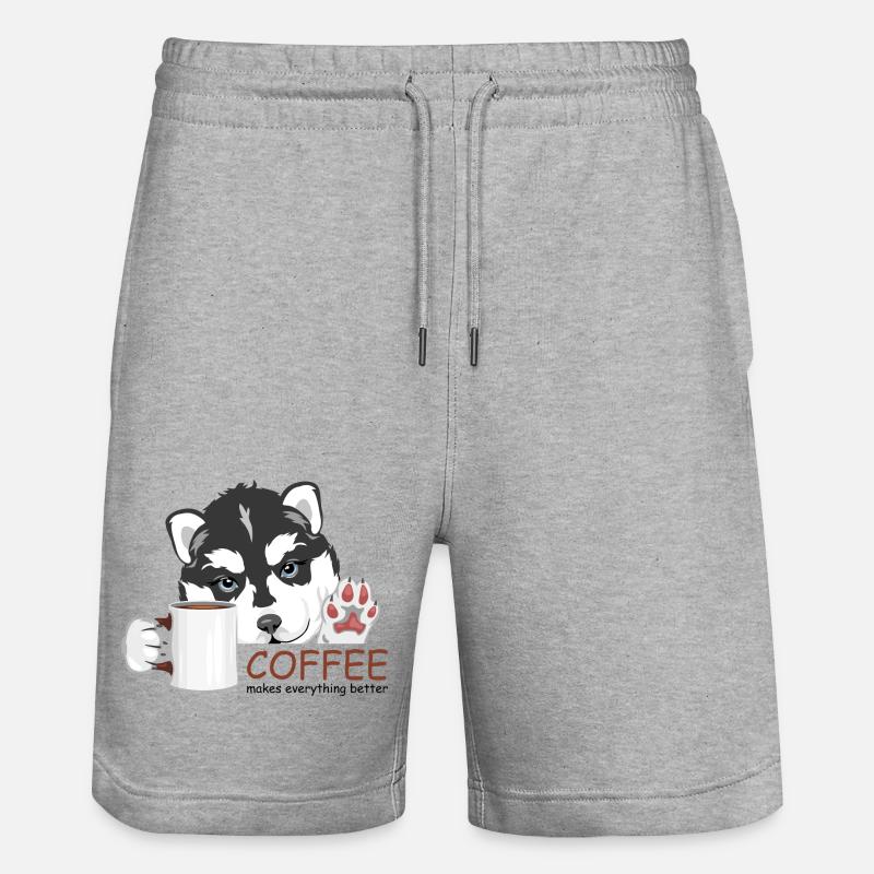 Le café rend tout meilleur - Short de jogging bio TRAINER Stanley/Stella unisexe - gris chiné