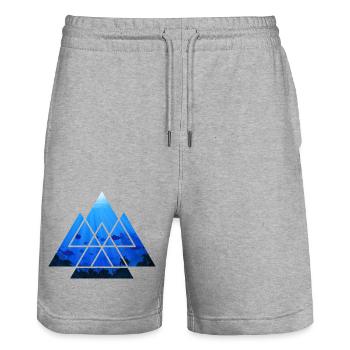 Diving Diver Triangle Sea Underwater - Stanley/Stella Trainer Unisex Organic Jogging Shorts - heather grey - Front - Nik (191cm) & Marisol (170cm)