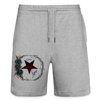Amour gothique - Short de jogging bio TRAINER Stanley/Stella unisexe - gris chiné - Devant - Nik (191cm) & Marisol (170cm)