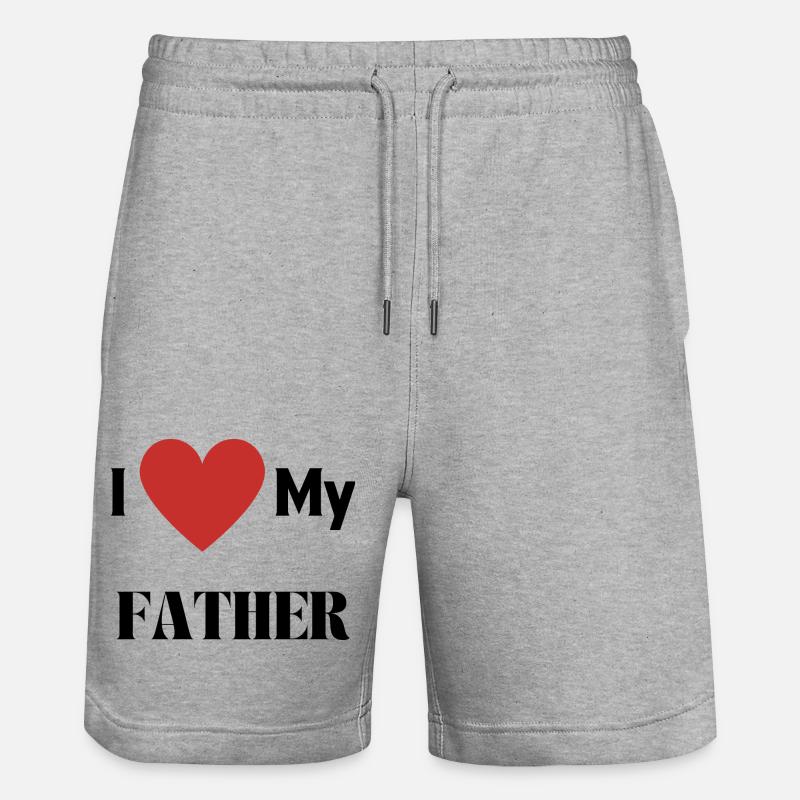 J’AIME MON PÈRE - Short de jogging bio TRAINER Stanley/Stella unisexe - gris chiné
