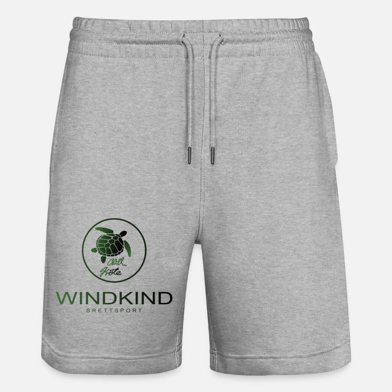 Chill toad green - Stanley/Stella Trainer Unisex Organic Jogging Shorts - heather grey