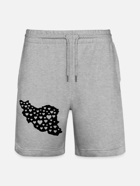 iran liebe 01 - Stanley/Stella Unisex Bio Joggingshorts Trainer  - Grau meliert