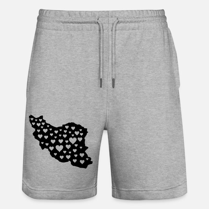 Iran Amour 01 - Short de jogging bio TRAINER Stanley/Stella unisexe - gris chiné