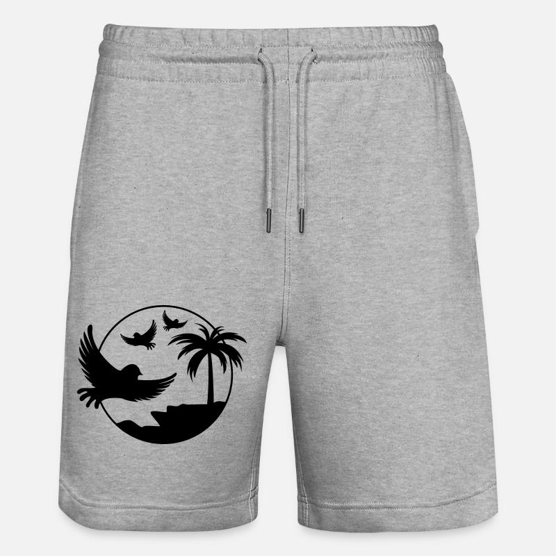 Oiseaux de paradis - Short de jogging bio TRAINER Stanley/Stella unisexe - gris chiné