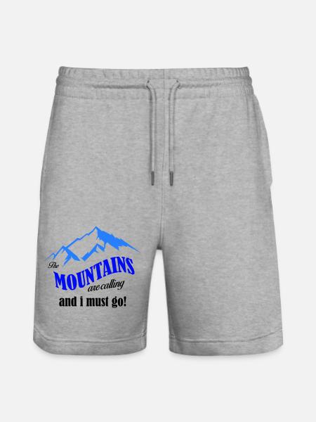mountains are calling copy - Stanley/Stella Trainer Unisex Organic Jogging Shorts - heather grey