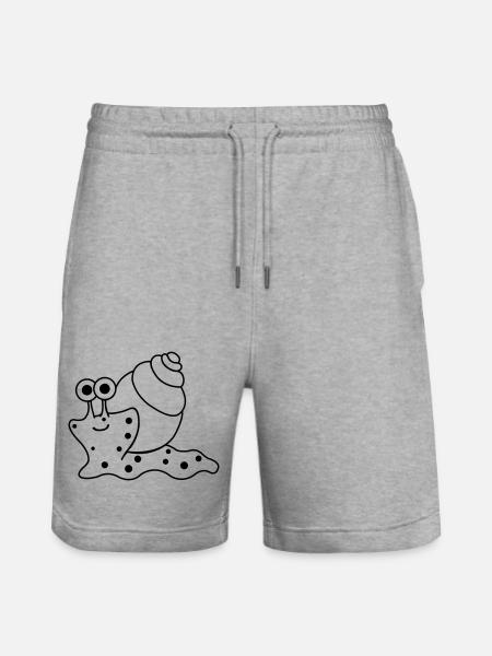 Snail Funny - Stanley/Stella Trainer Unisex Organic Jogging Shorts - heather grey