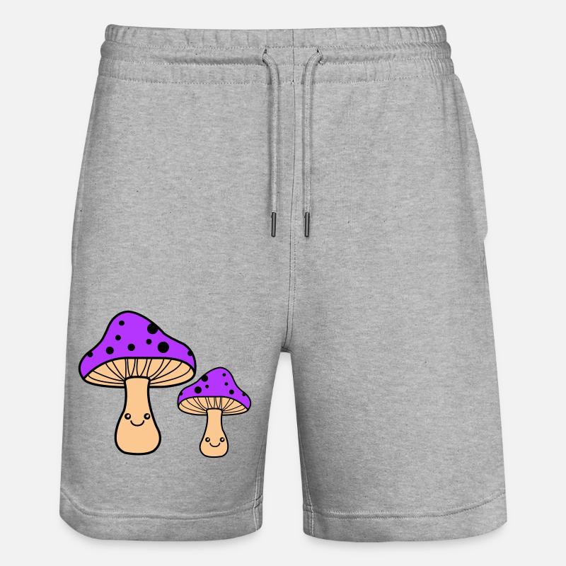 Champignons Bande Dessinée - Short de jogging bio TRAINER Stanley/Stella unisexe - gris chiné