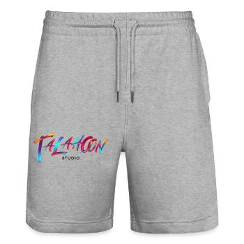 Talahoon Studios Rainbow Brushed (bright clothes) - Stanley/Stella Unisex Bio Joggingshorts Trainer  - Grau meliert - Vorne - Nik (191cm) & Marisol (170cm)