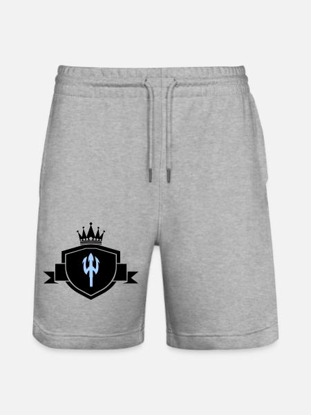 Trident Coat of Arms - Stanley/Stella Trainer Unisex Organic Jogging Shorts - heather grey