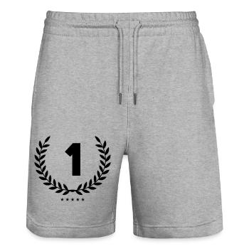 kranz 1 - Stanley/Stella Unisex Bio Joggingshorts Trainer  - Grau meliert - Vorne - Nik (191cm) & Marisol (170cm)