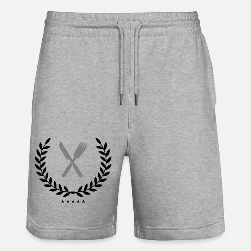 besteck wappen - Stanley/Stella Unisex Bio Joggingshorts Trainer  - Grau meliert