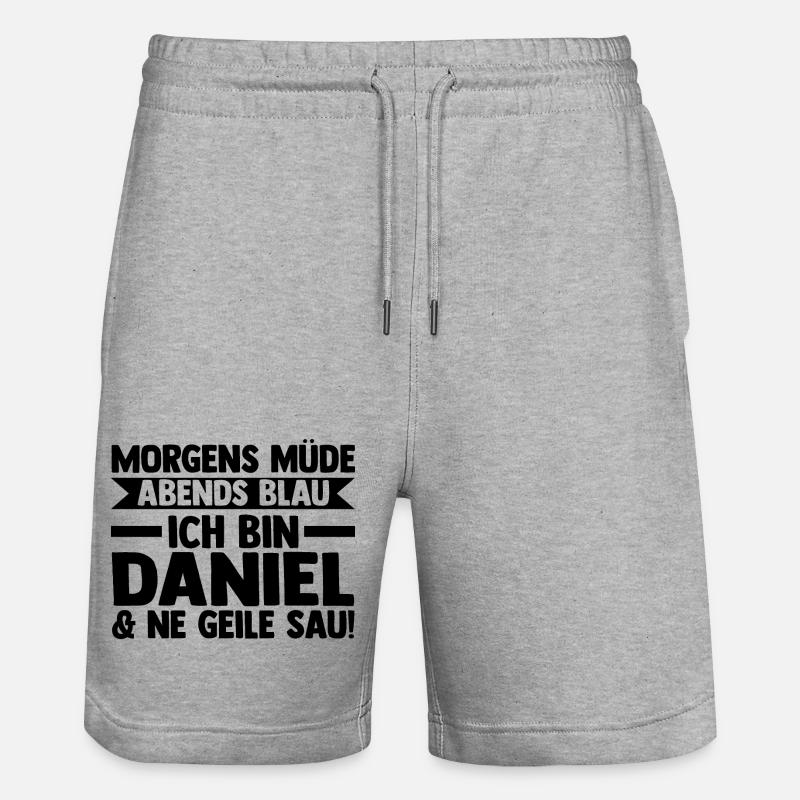 Prénom Daniel - Short de jogging bio TRAINER Stanley/Stella unisexe - gris chiné