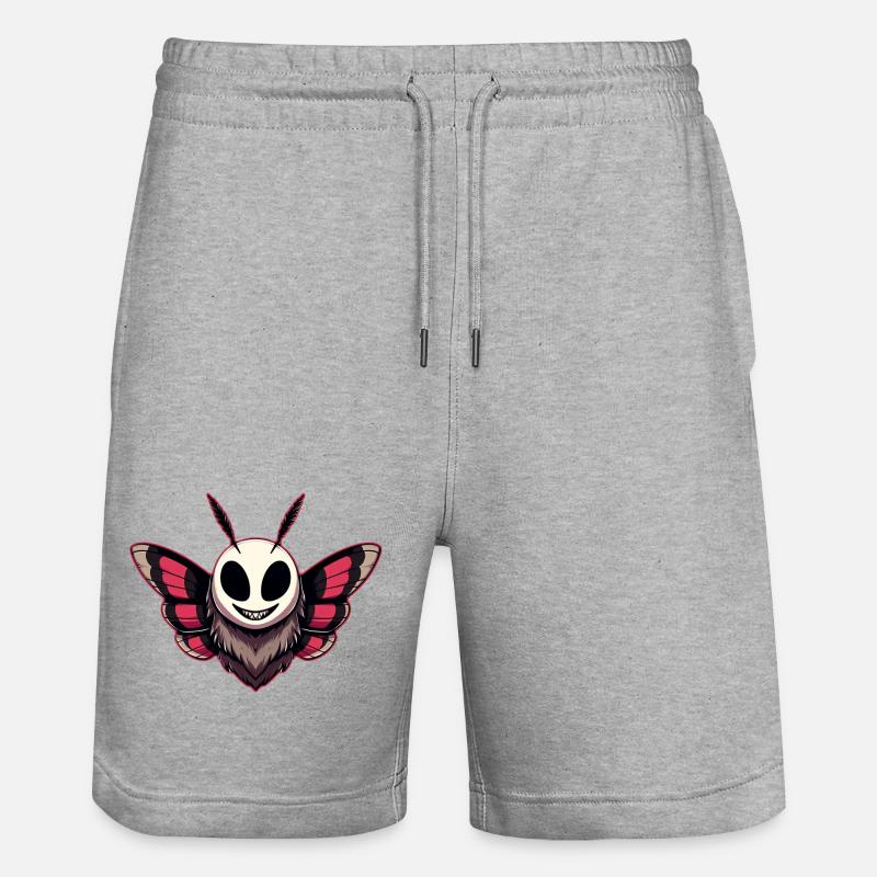 Böse Motte - Mothman Cryptid - Stanley/Stella Unisex Bio Joggingshorts Trainer - Grau meliert