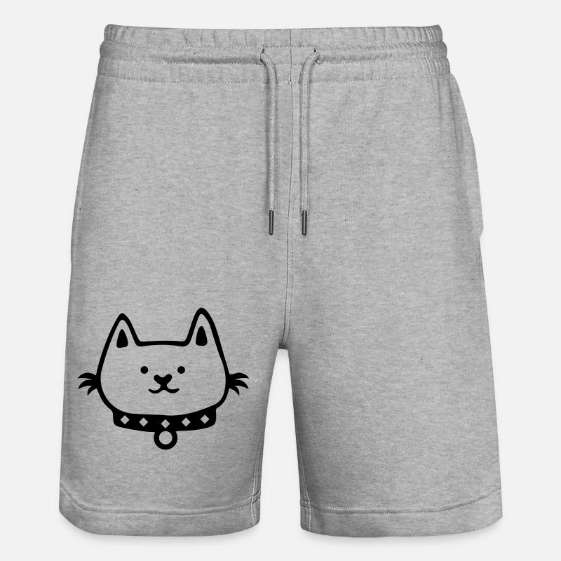 Bande dessinée Chat - Short de jogging bio TRAINER Stanley/Stella unisexe - gris chiné