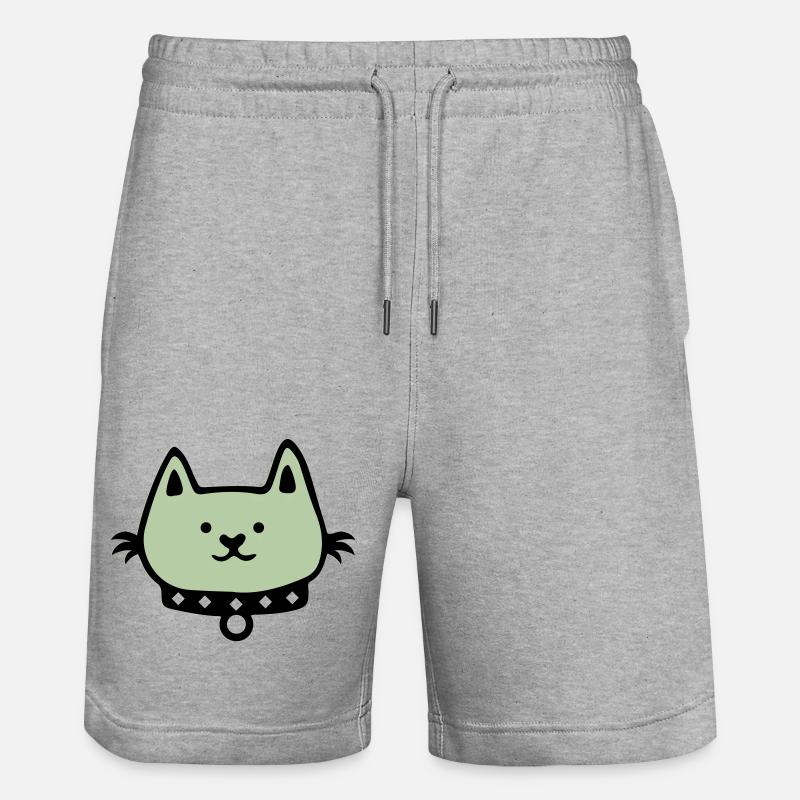 cat comic - Stanley/Stella Unisex Bio Joggingshorts Trainer  - Grau meliert