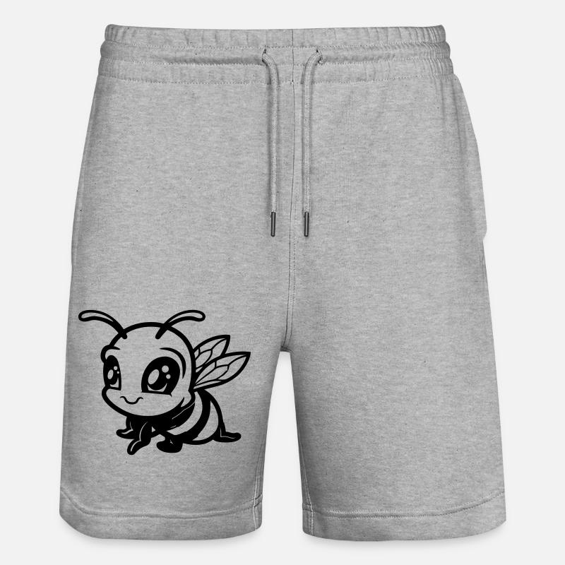 biene hummel comic - Stanley/Stella Unisex Bio Joggingshorts Trainer  - Grau meliert