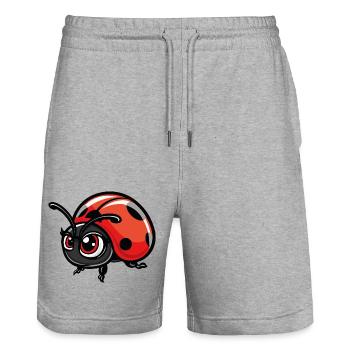 maikäfer comic - Stanley/Stella Unisex Bio Joggingshorts Trainer  - Grau meliert - Vorne - Nik (191cm) & Marisol (170cm)