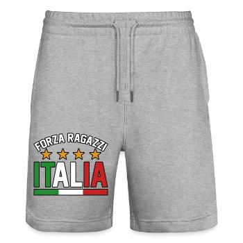 Italia Italiener Italienisch Italien - Stanley/Stella Unisex Bio Joggingshorts Trainer  - Grau meliert - Vorne - Nik (191cm) & Marisol (170cm)