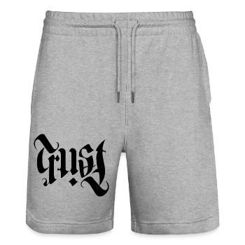 TRUST-FAITH AMBIGRAM celtic - Stanley/Stella Unisex Bio Joggingshorts Trainer  - Grau meliert - Vorne - Nik (191cm) & Marisol (170cm)