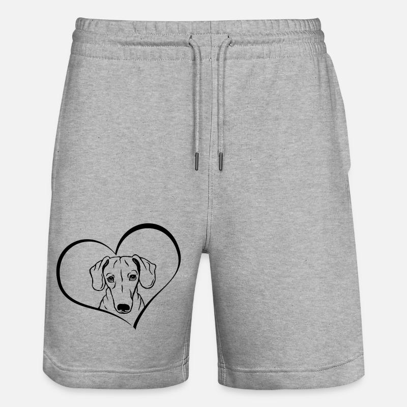 Teckel dans le cœur - Short de jogging bio TRAINER Stanley/Stella unisexe - gris chiné