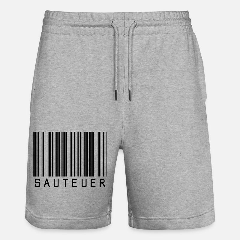 Strichcode "SAUTEUER" black/schwarz - Stanley/Stella Unisex Bio Joggingshorts Trainer  - Grau meliert
