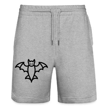 Contour de chauve-souris mystique pour Halloween - Short de jogging bio TRAINER Stanley/Stella unisexe - gris chiné - Devant - Nik (191cm) & Marisol (170cm)