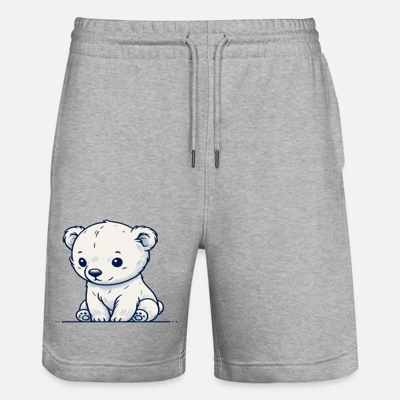 Ours blanc - Short de jogging bio TRAINER Stanley/Stella unisexe - gris chiné