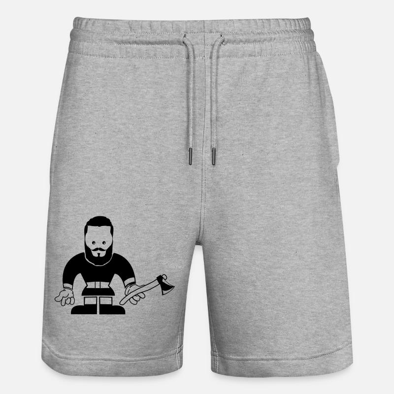 Lumberjack Holzfäller - Stanley/Stella Unisex Bio Joggingshorts Trainer - Grau meliert