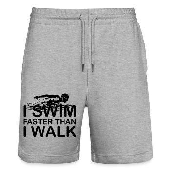 Swimming Water Sports - Stanley/Stella Trainer Unisex Organic Jogging Shorts - heather grey - Front - Nik (191cm) & Marisol (170cm)