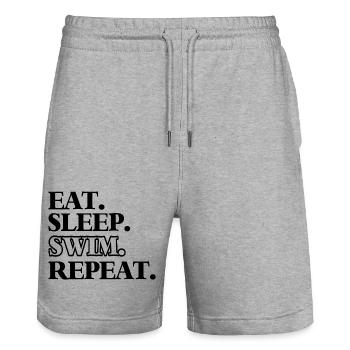 Swimming Water Sports - Stanley/Stella Trainer Unisex Organic Jogging Shorts - heather grey - Front - Nik (191cm) & Marisol (170cm)