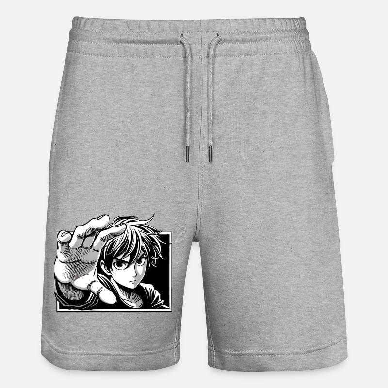 Anime de combat - Power Strike - Short de jogging bio TRAINER Stanley/Stella unisexe - gris chiné