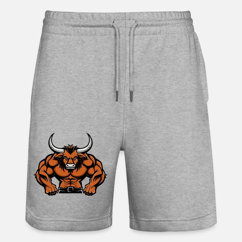 Bande dessinée Muscles Taureau - Short de jogging bio TRAINER Stanley/Stella unisexe - gris chiné