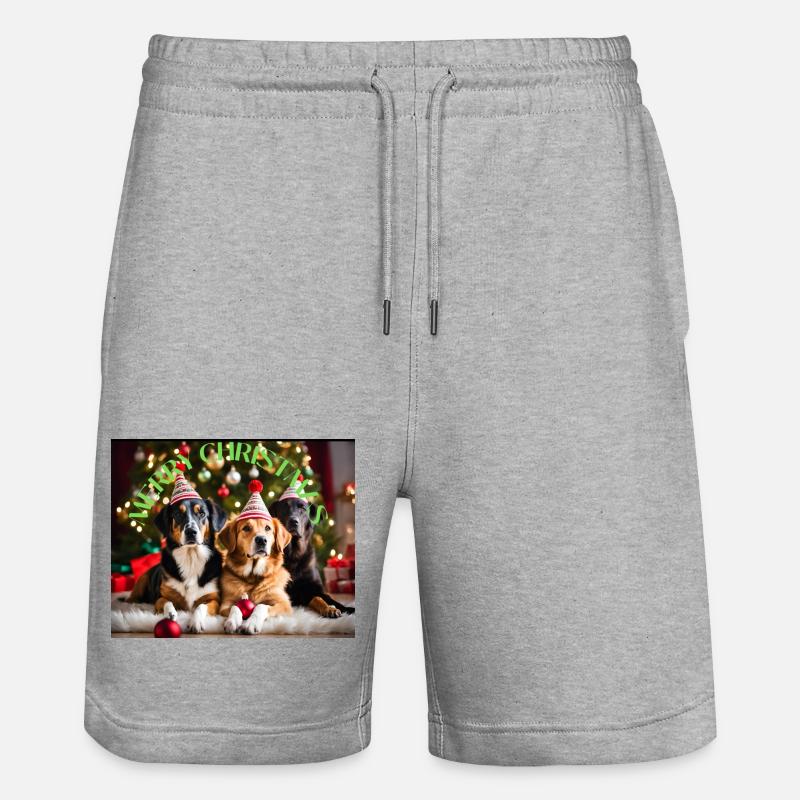Chiens de Noël - Short de jogging bio TRAINER Stanley/Stella unisexe - gris chiné