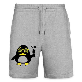 beach duck - Stanley/Stella Unisex Bio Joggingshorts Trainer  - Grau meliert - Vorne - Nik (191cm) & Marisol (170cm)