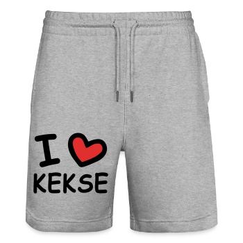 I Love Cookies - Stanley/Stella Trainer Unisex Organic Jogging Shorts - heather grey - Front - Nik (191cm) & Marisol (170cm)