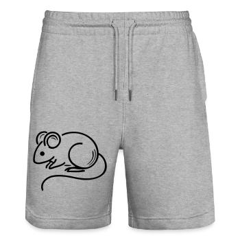 Souris - Short de jogging bio TRAINER Stanley/Stella unisexe - gris chiné - Devant - Nik (191cm) & Marisol (170cm)