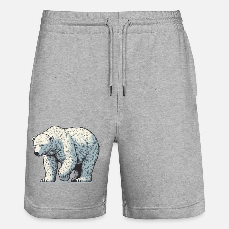 Ours blanc - Short de jogging bio TRAINER Stanley/Stella unisexe - gris chiné