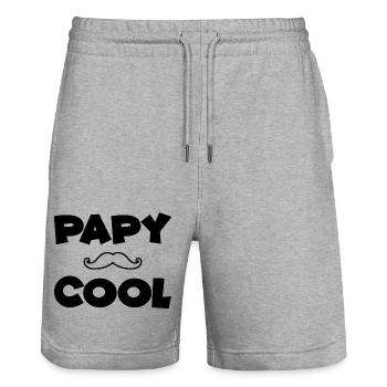 tee shirt papy cool - Short de jogging bio TRAINER Stanley/Stella unisexe - gris chiné - Devant - Nik (191cm) & Marisol (170cm)